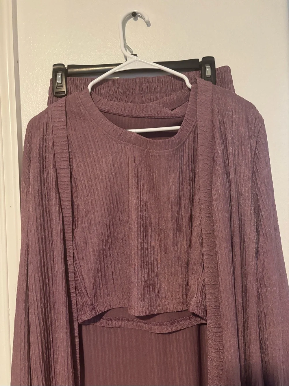 Women’s Mauve crinkled 3 piece Set